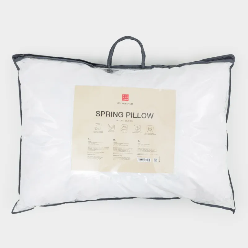 Pillow, 50x70 cm, cotton / holofiber / polyurethane foam, Spring pillow, image-3