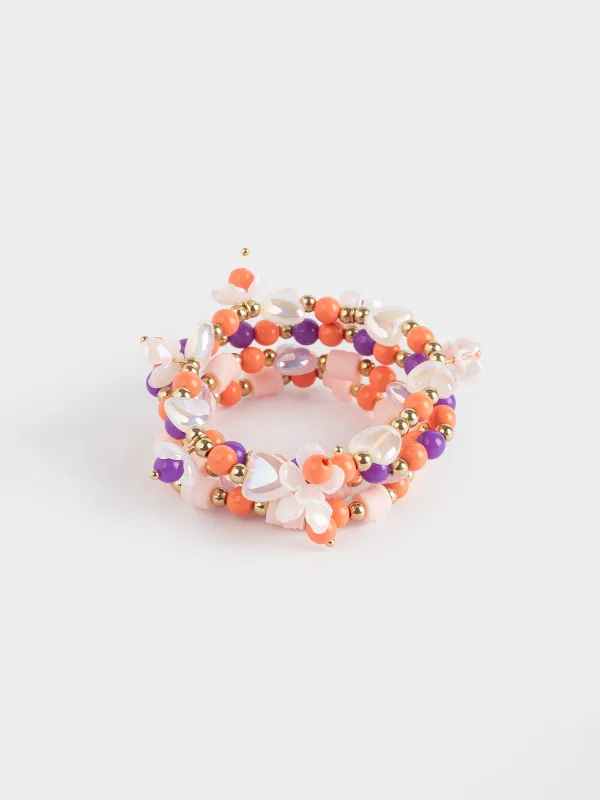 Bracelets set, 6 cm, 4 pcs, children's, pink, Beads, Jewelry kids, image-2