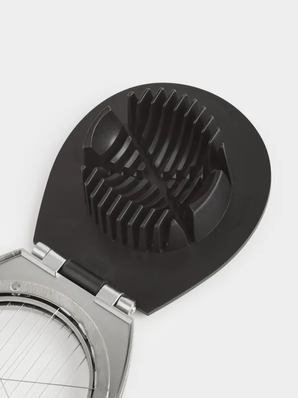 Egg slicer, 11 cm, 2 in 1, metal / plastic, silver-black, Start, image-3