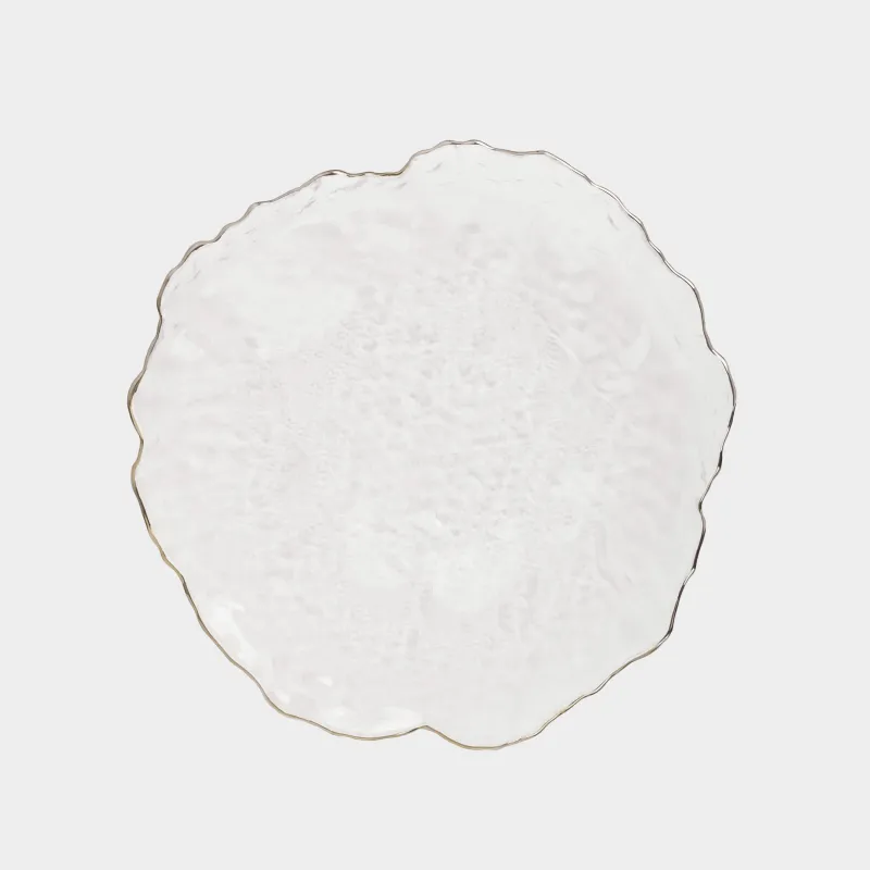 Dish, 26 cm, glass, with silver edging, Nautilus silver, image-3