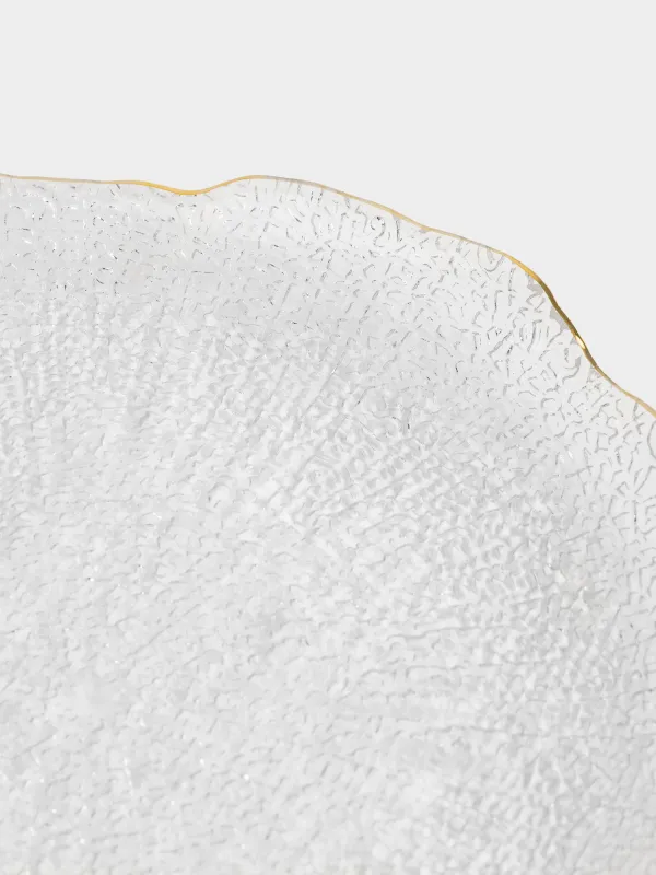 Snack plate, 21 cm, glass, with golden edging, Berg, image-1