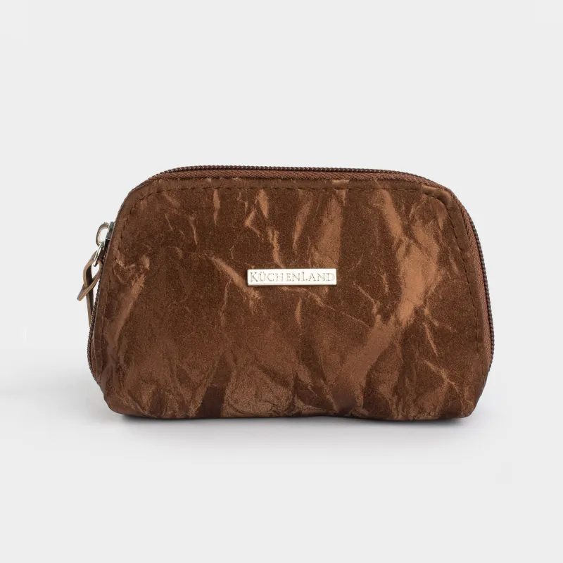 Cosmetic bag, 15x9 cm, polyurethane, brown, Krush
