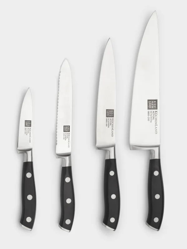 Knife set, 4 pr, steel / plastic, Actual, image-0