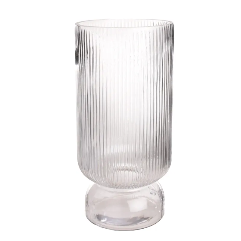 Flower vase, 30 cm, glass, Stripes, Ribby