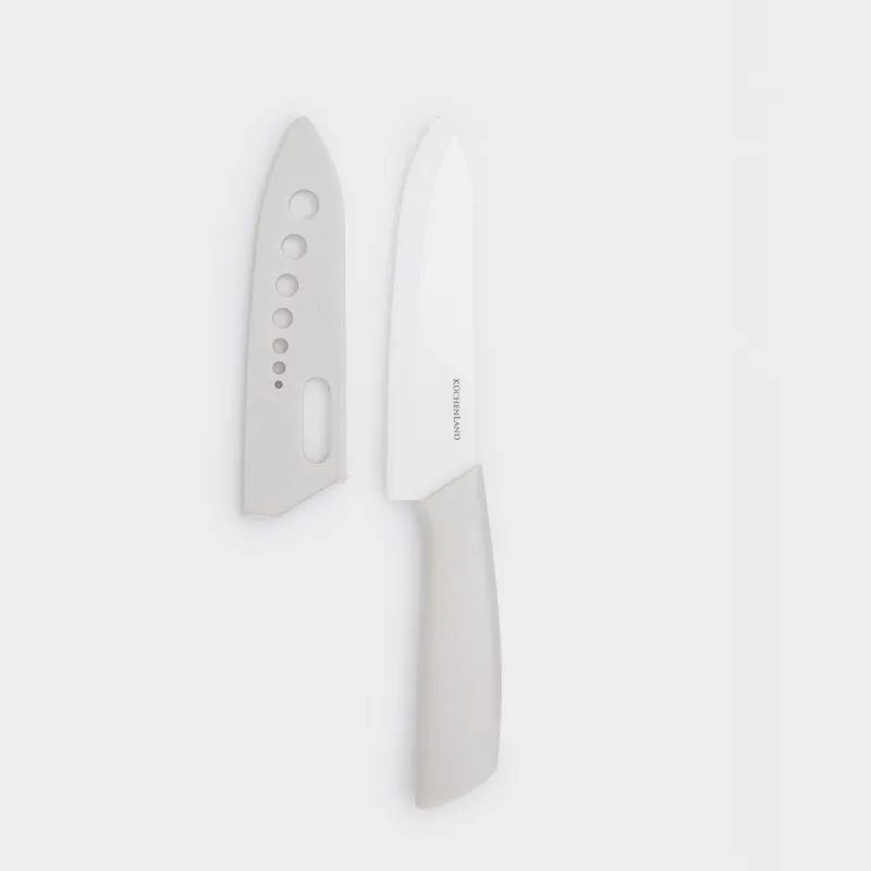 Slicing knife, 15 cm, with case, ceramic / plastic, milk, Regular