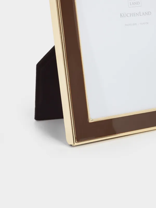 Photo frame, 14x19 cm, plastic / glass, brown, image-2