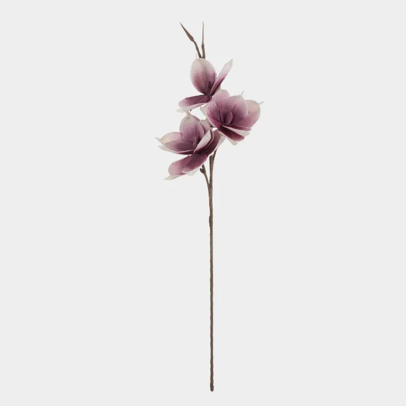 Decorative branch, 91 cm, plastic / foam, White magnolia, Magnolia
