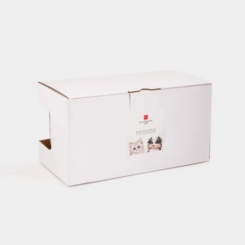 Mug, 350 ml, 2 pcs, porcelain F, blue / pink, Cat/Dog, Friends, image-4