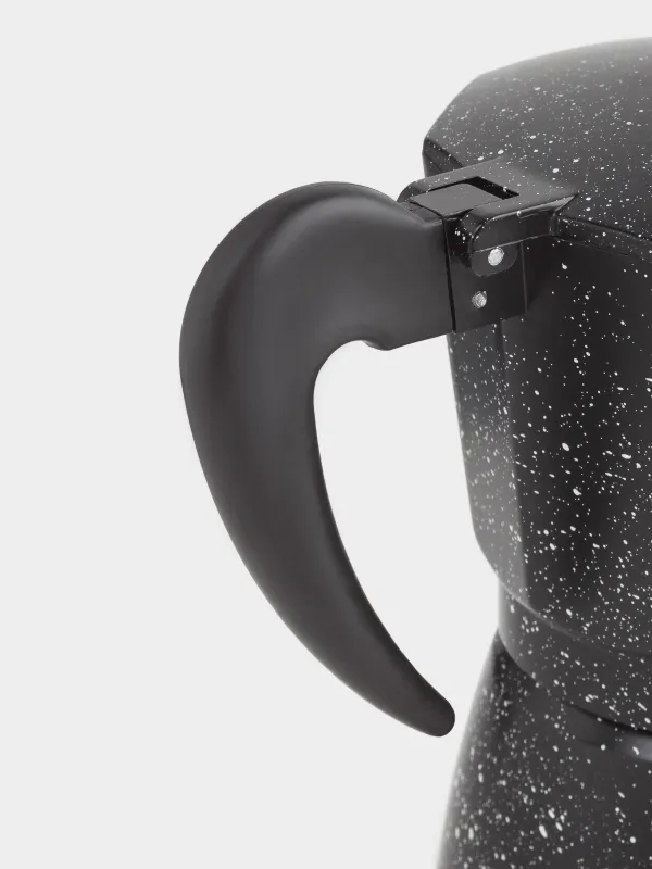 Geyser coffee maker, 300 ml, metal / plastic, black, speckled, Espresso, image-3