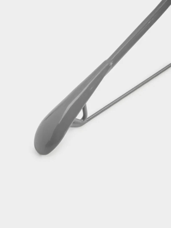 Hanger, 44 cm, with shoulder pad, with loops for trousers/skirts, metal coated, gray, Colorful house, image-4