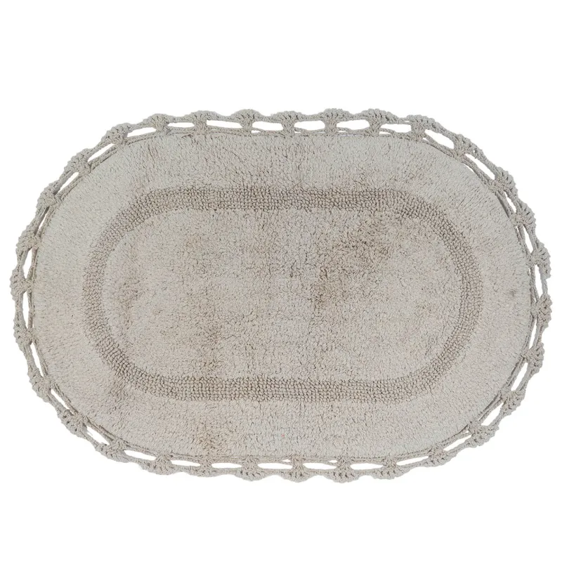 Mat, 60x100 cm, cotton, Beige, Lace, Knit, image-0