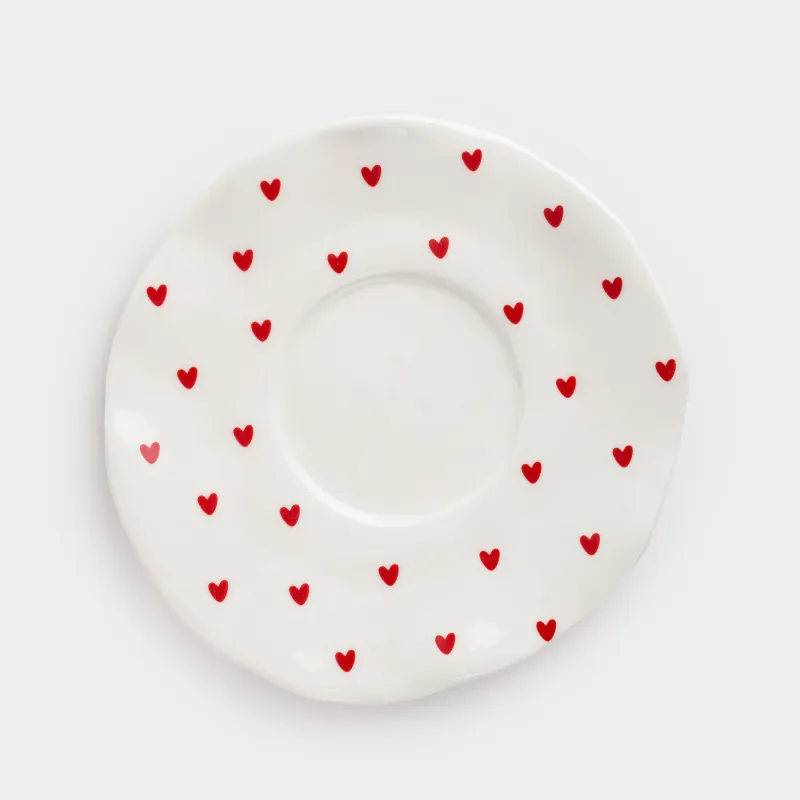 Tea pair, 1 person, 2 items, 300 ml, porcelain P, milky, Hearts, Crumple amour, image-4