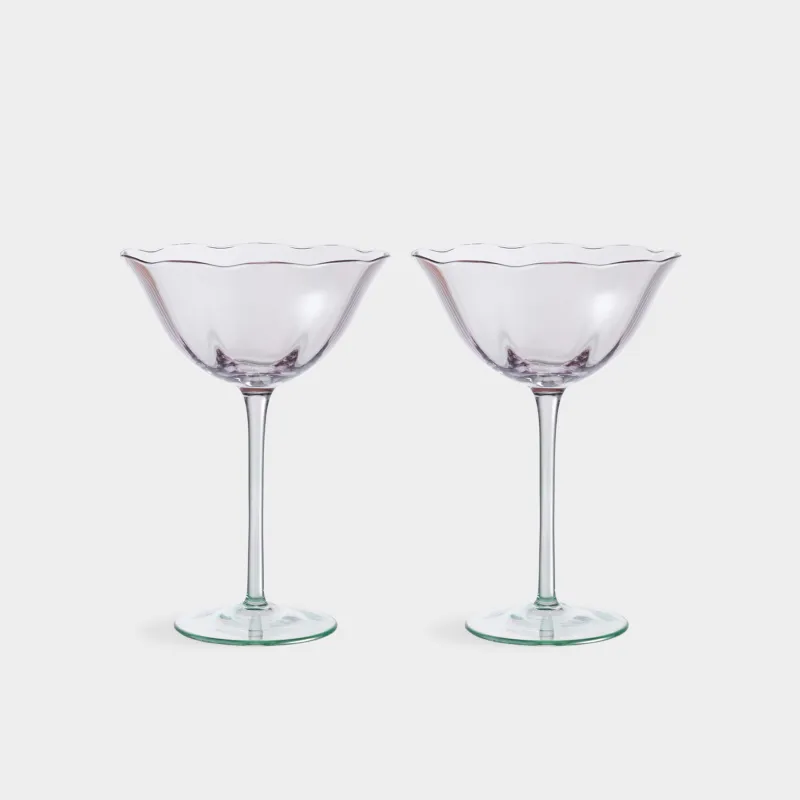 Drinking glass, 290 ml, 2 pcs, glass, purple-green, Flevertino