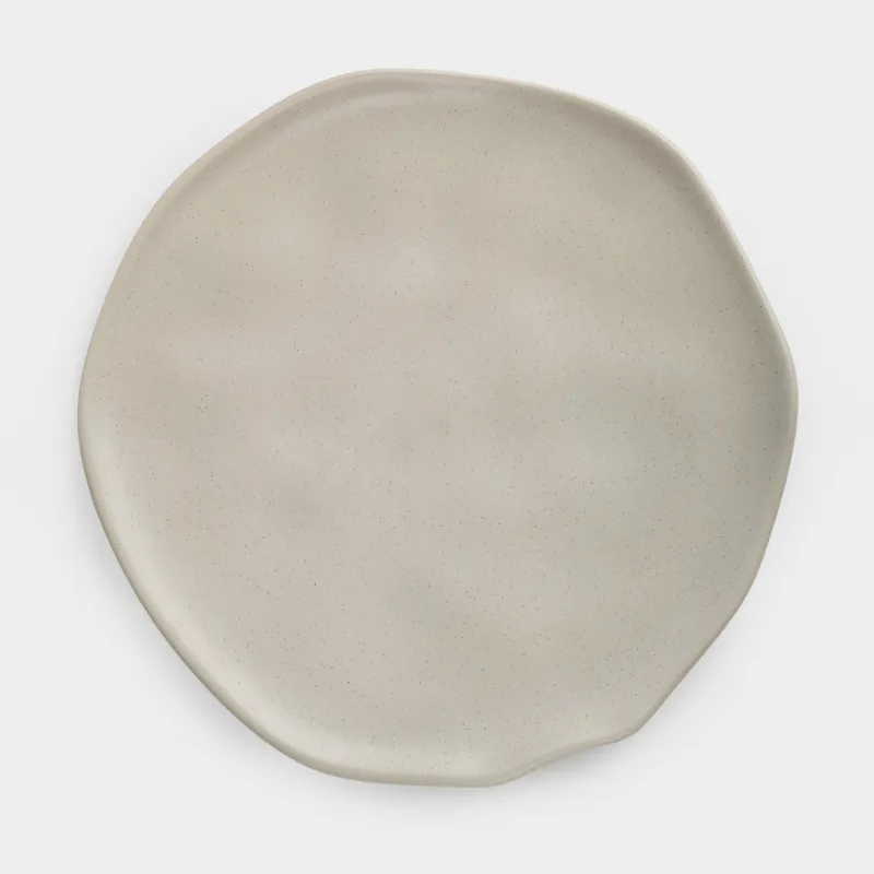 Dinner plate, 27 cm, ceramic, beige, Crumpled effect, Crumple creme