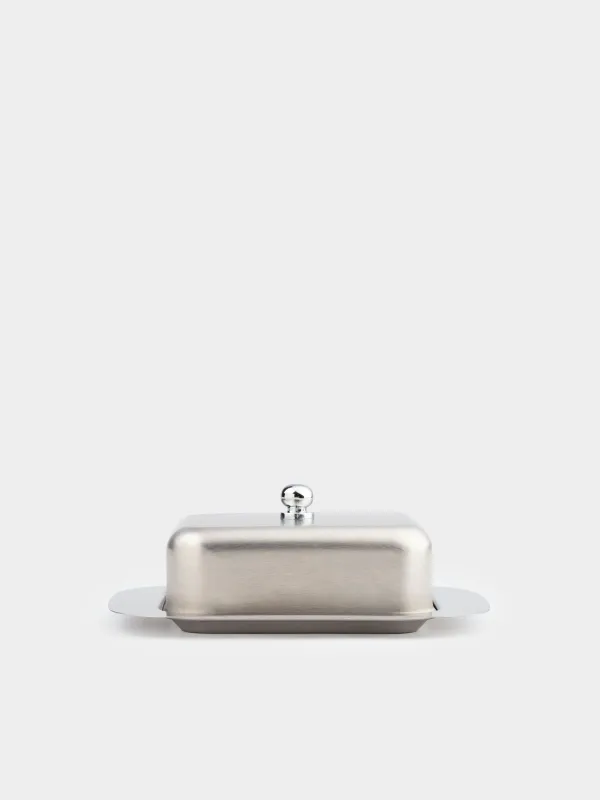Butter dish, 18 cm, steel, rectangular, Classic, image-2