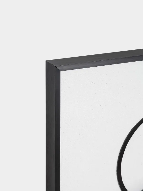 Framed painting, 60x80 cm, canvas, black and white, Faces, Face, image-2