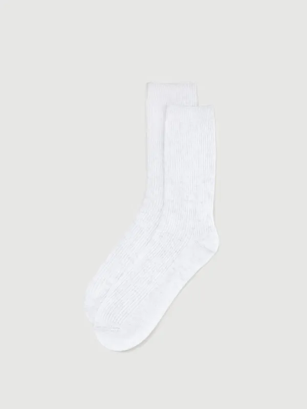 Women's socks, cotton / polyester, white, Rubchik, image-1