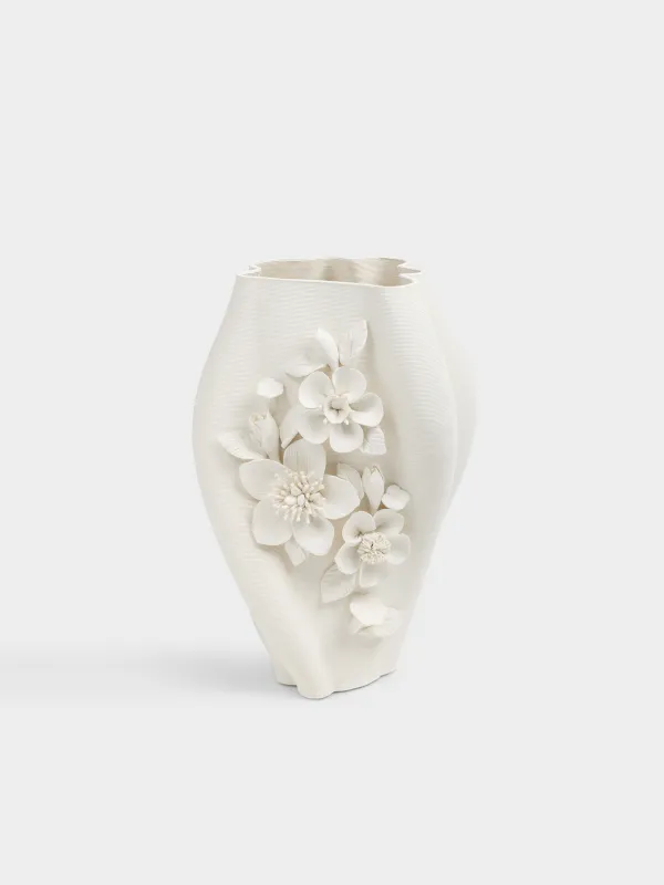 Flower vase, 29 cm, ceramic, white, Flowers, Bloome, image-0