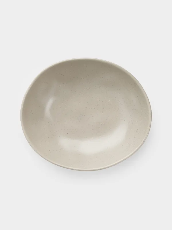 Salad bowl, 22x6 cm, 800 ml, ceramic, beige, Crumpled effect, Crumple creme, image-4