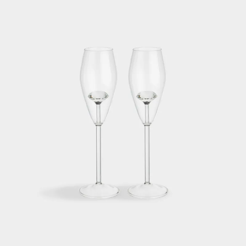 Drinking glass, 210 ml, 2 pcs, Glass, Crystal, Crystal shape