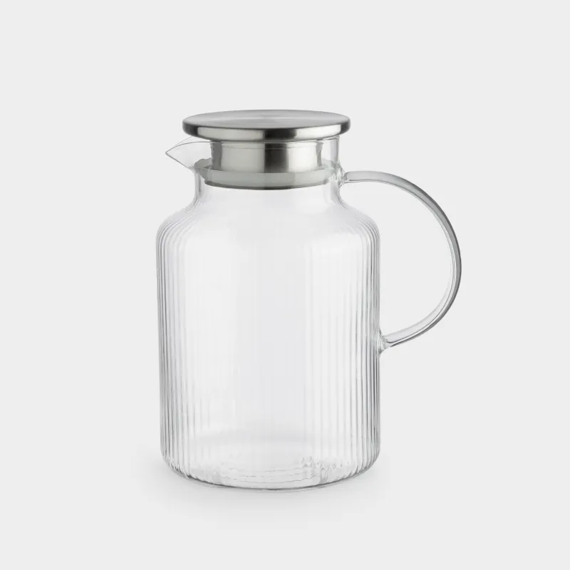 Jug, 1,7 l, with filter cap, used glass / steel, Ribby
