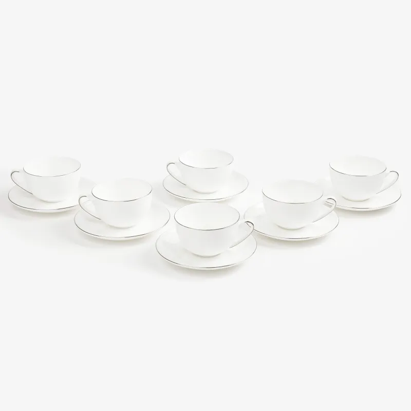 Tea pair, 6 pers, 12 pr, 250 ml, porcelain F, Antarctica, image-1