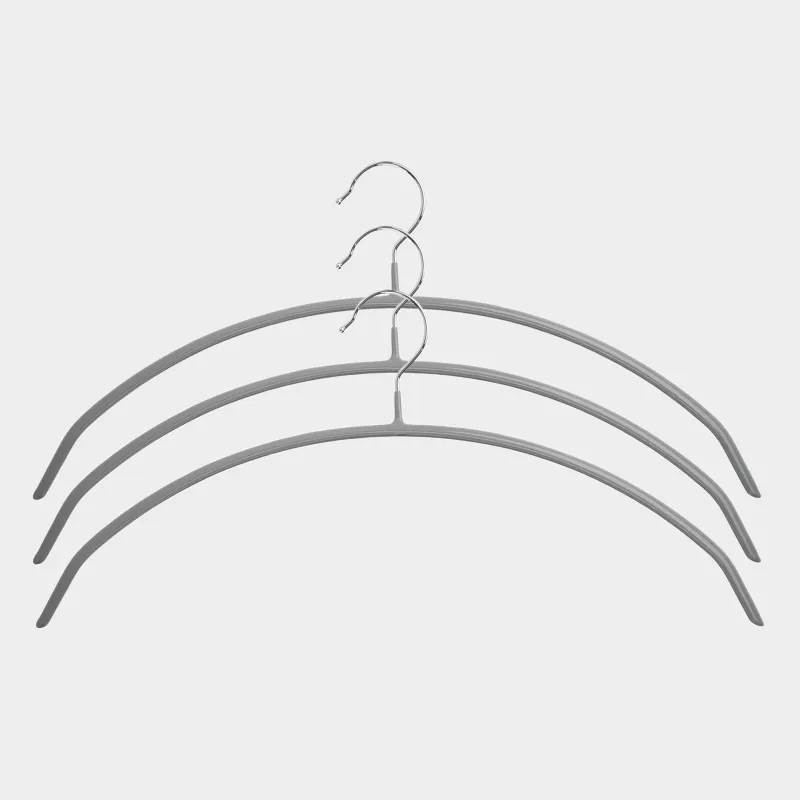 Hanger, 42 cm, 3 pcs, without crossbar, metal coated, gray, Circle, Colorful house