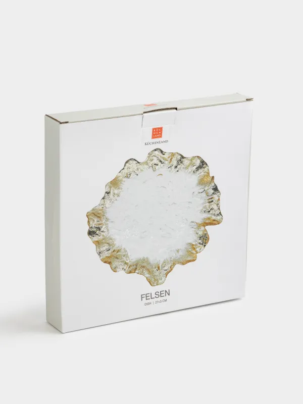 Dish, 26 cm, glass R, champagne, Wavy edges, Felsen, image-4