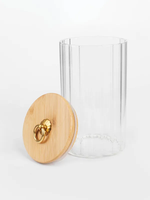 Can for bulk products, 800 ml, glass B / bamboo, Camellia, image-2