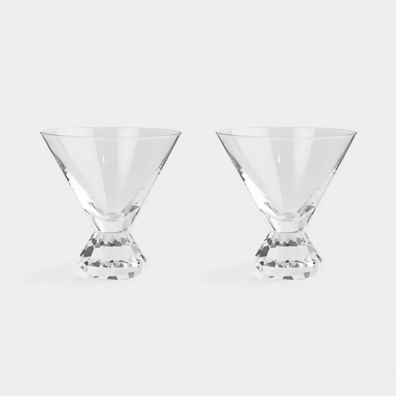 Martini glass, 310 ml, 2 pcs, glass, Diamond, Diamond