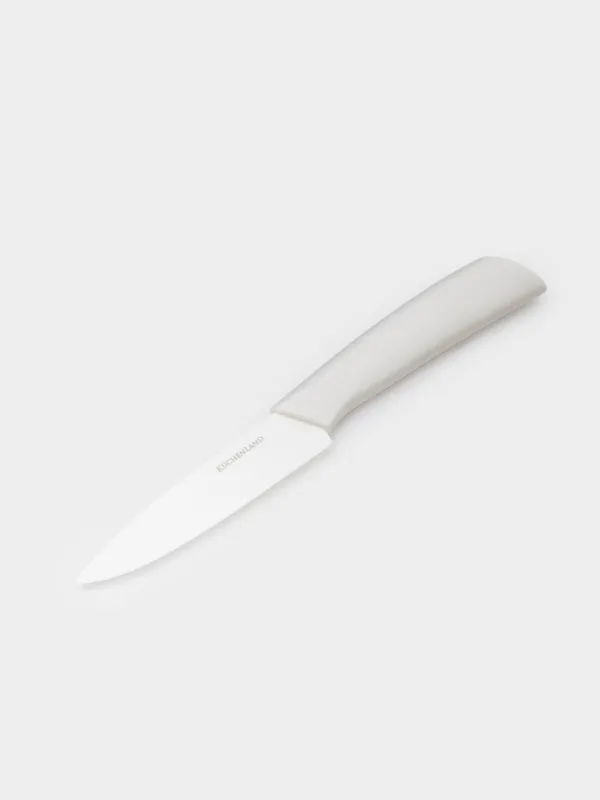 Paring knife, 10 cm, with case, ceramic/plastic, milk, Regular, image-4
