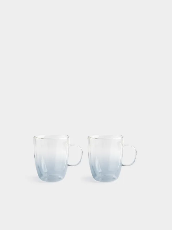 Mug, 440 ml, 2 pcs, glass B, gray gradient, Air gradient, image-4
