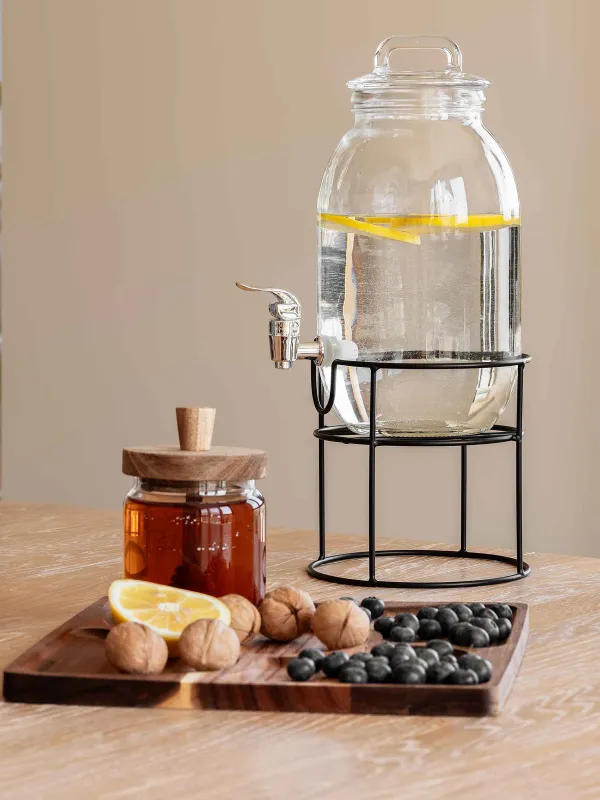 Honey jar, 400 ml, with spoon, Used glass, Noble tree, image-6