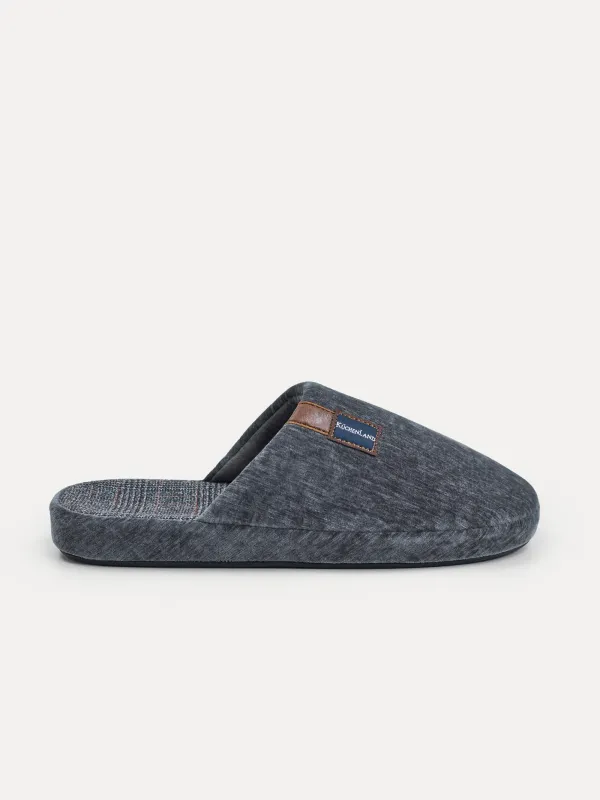 Men's slippers, home, p. 42-43, polyester, gray, Serious, image-0