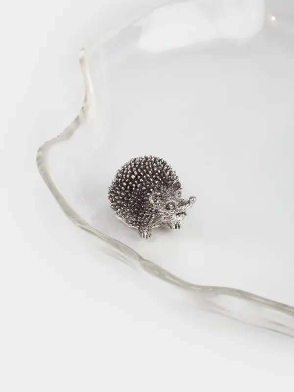 Dish, 24x3 cm, glass / metal, Hedgehog, Glacial, image-5