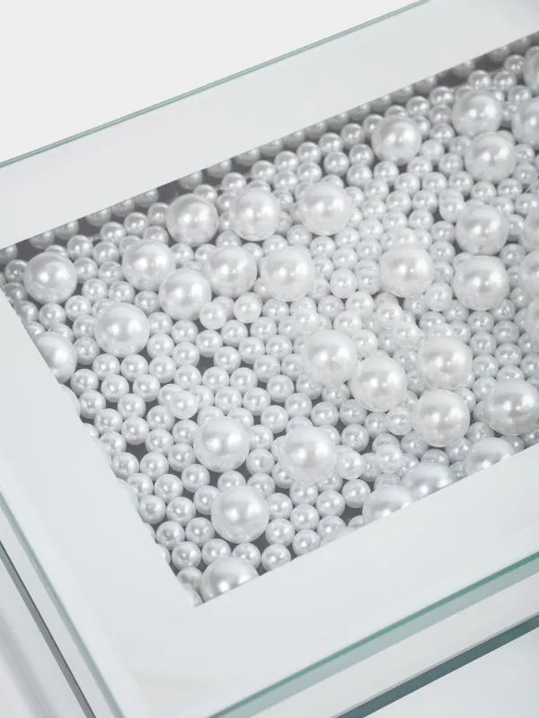Jewelry box, 20x14 cm, glass, Mirror, Pearls, Glossy, image-4