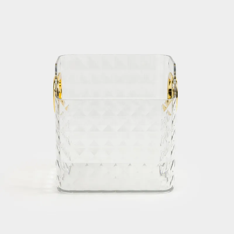 Organizer for cosmetics, 12x12 cm, with gold handles, plastic, Kandy, image-4