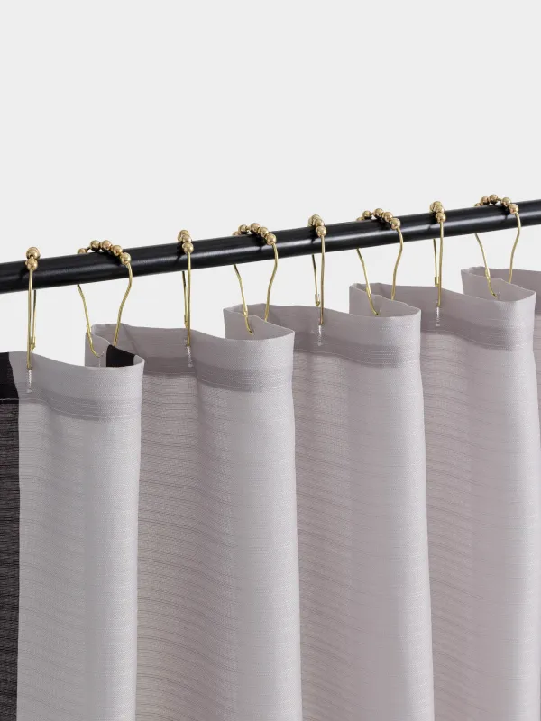 Bathroom curtain, 180x180 cm, with rings, polyester / metal, beige, Edging, Protection, image-3