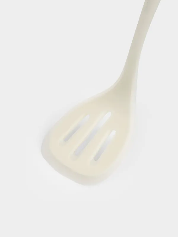 Spatula, 35 cm, with slots, silicone/nylon, milky, Milk kitchen, image-3