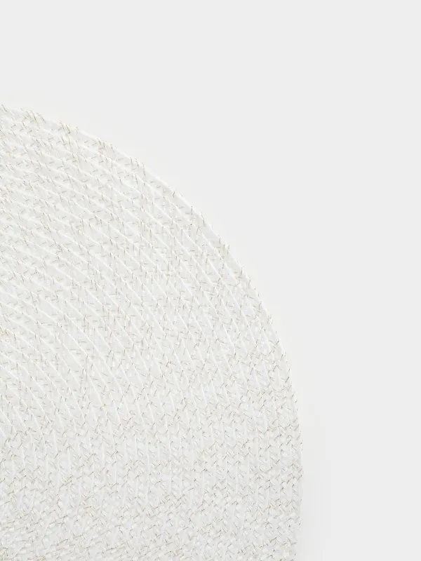 Placemat, 38 cm, polyester, round, milky, Ring mix, image-2