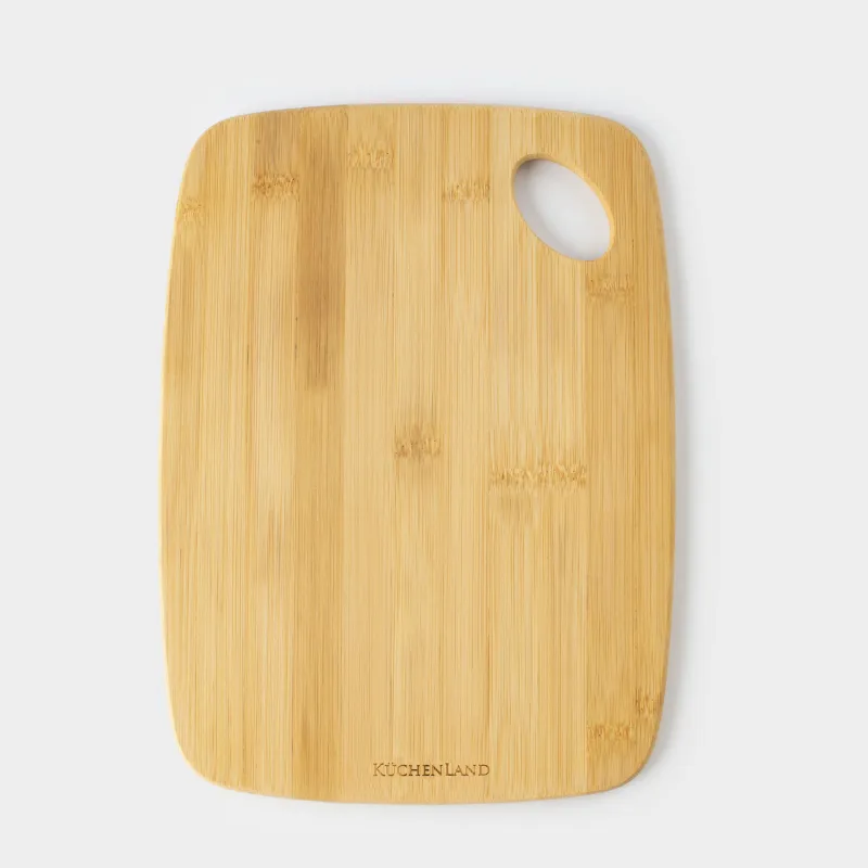 Cutting board, 30х22 cm, rectangular, rounded, bamboo, Bamboo