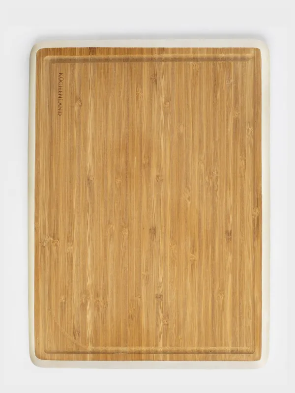 Cutting board, 38x28 cm, bamboo, rectangular, milk edging, Bamboo, image-0