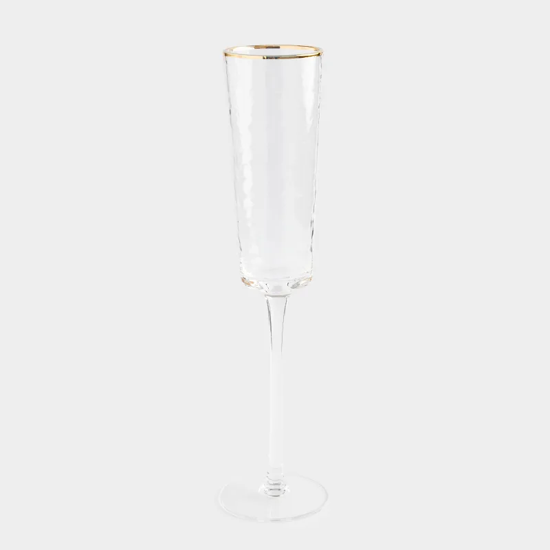 Drinking glass, 160 ml, 2 pcs, glass, with golden edging, Ripply gold, image-1