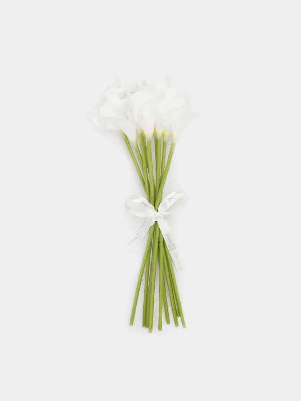 Artificial bouquet, 34 cm, polyurethane/PVC, White calla lilies, Flower garden, image-0