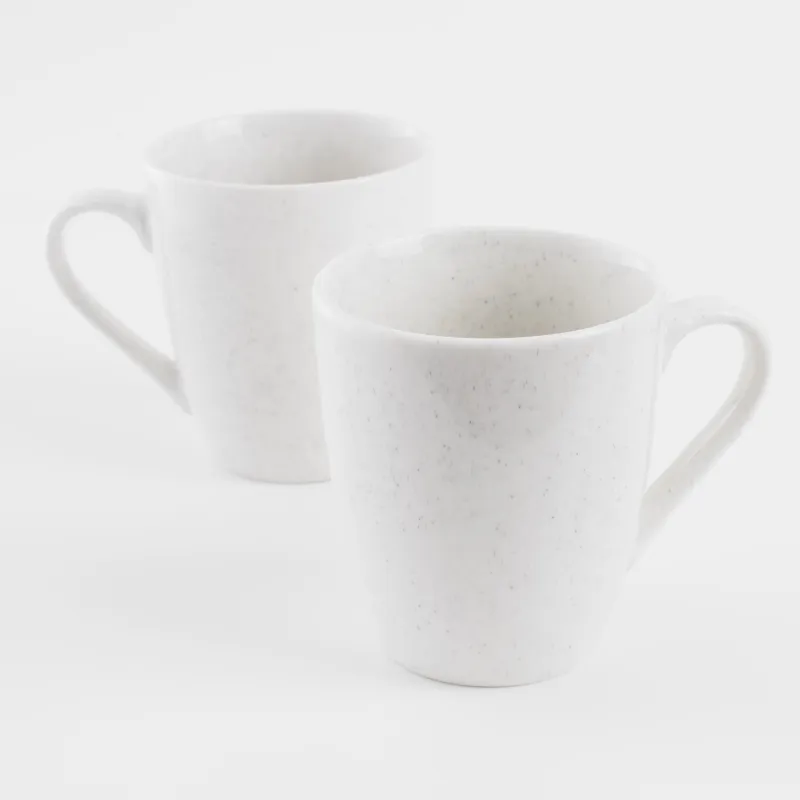 Mug, 350 ml, 2 pcs, porcelain P, milky, speckled, Latio, image-1