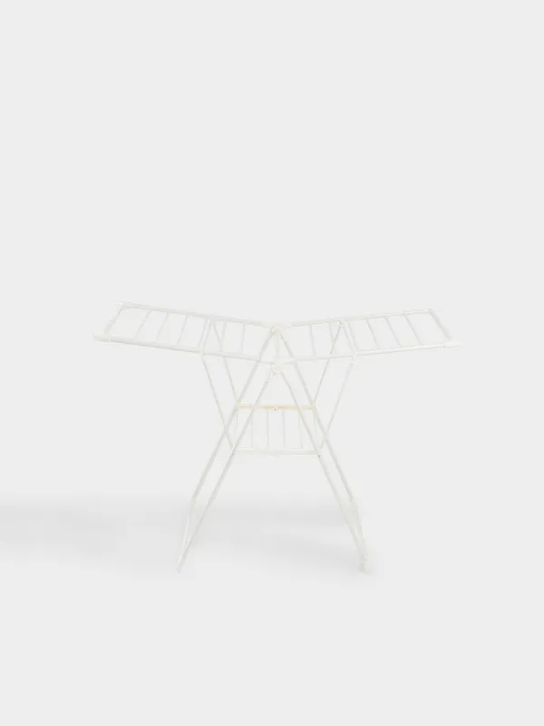Floor-standing clothes dryer, 155x57 cm, folding, metal, beige, X-shape, Compact, image-0
