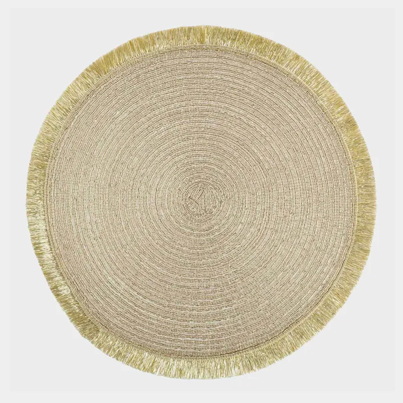 Napkin for appliances, 38 cm, polyester, round, golden, Rotary shine