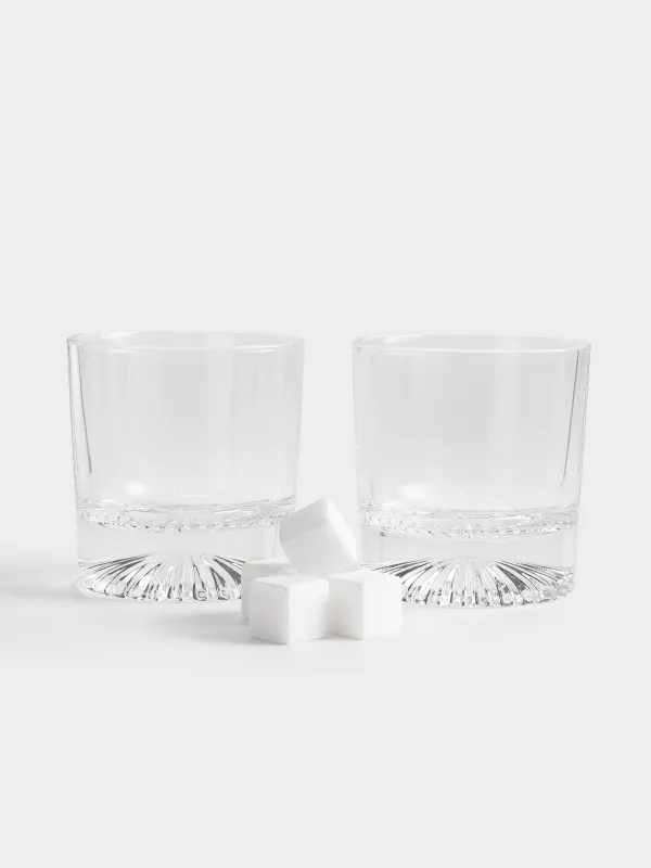 Drink set, 2 persons, 6 items, glasses / cubes, glass R / marble, Valor, image-1