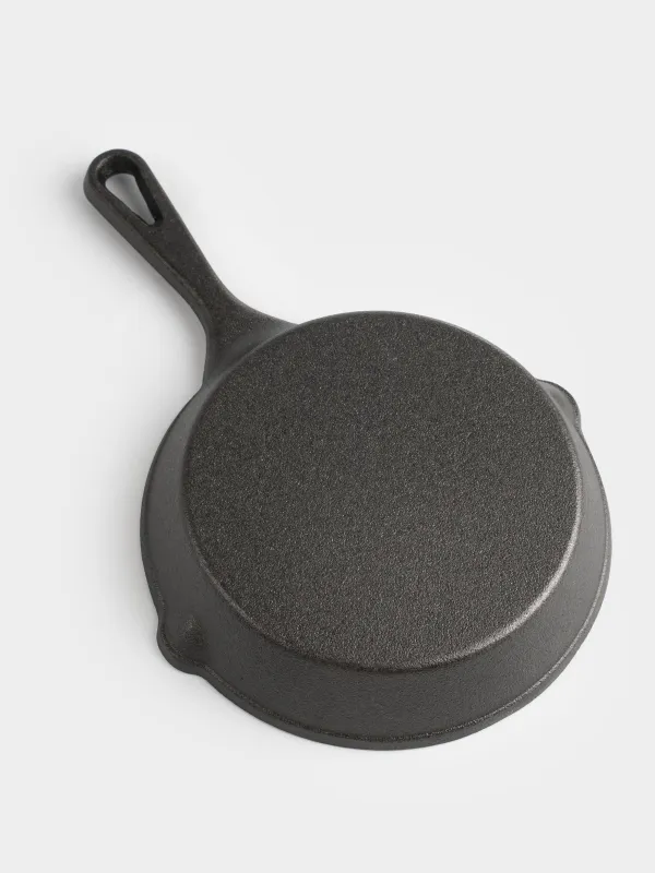 Frying pan, 14 cm, on a stand, cast iron / bamboo, round, black, Authentic , image-4