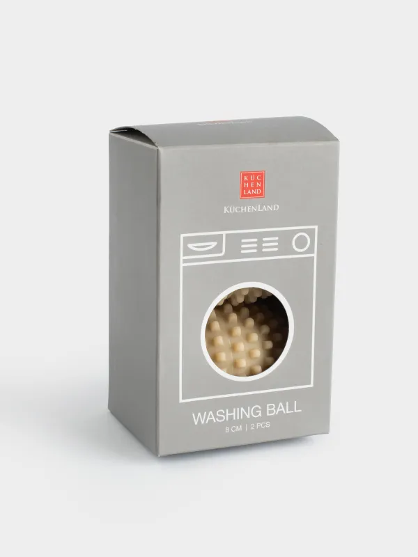 Washing ball, 8 cm, 2 pcs, PVC, beige, Oval, Washing ball, image-4